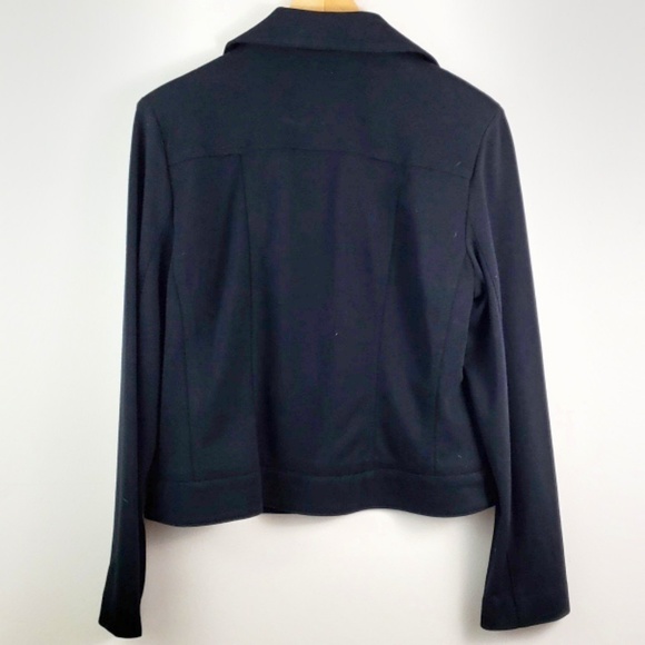 Moto Style Asymmetric Zip Knit Jacket Blazer - Picture 5 of 7